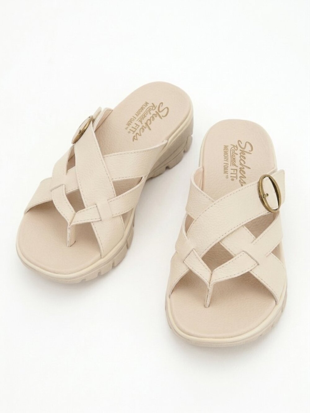 Skechers NWT White Easy Going Sundown Vegan Sandals Women's Size 7